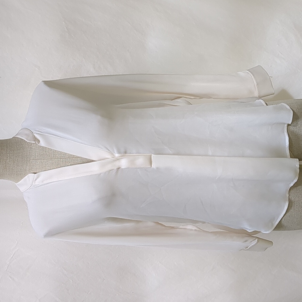 Vince Silk Banded Collar Oversized Blouse Size Small - Picture 6 of 14